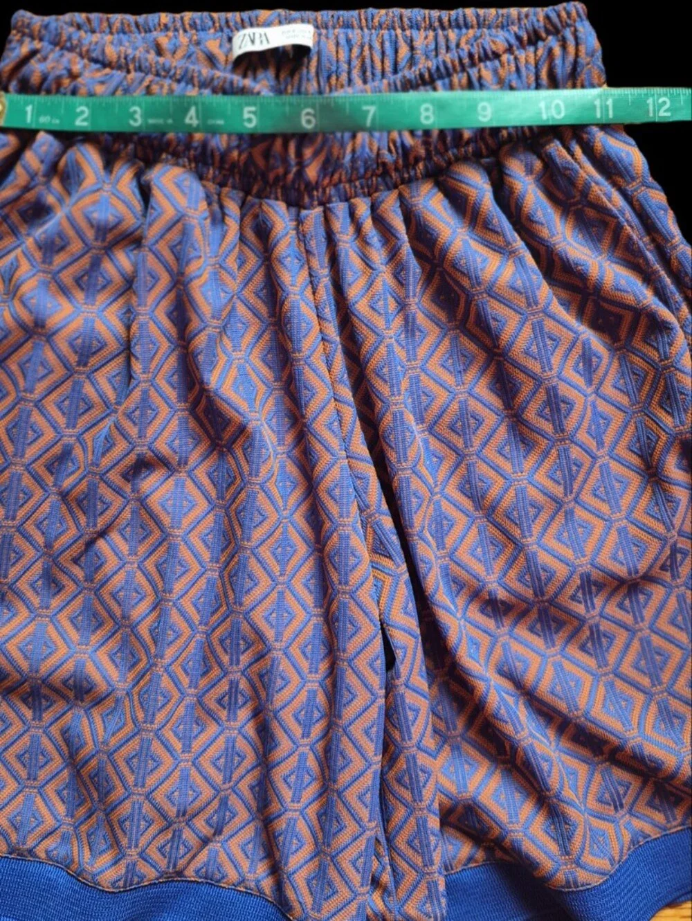 Zara Blue and Orange Geometric Short-Sleeve Shirt & Shorts Set